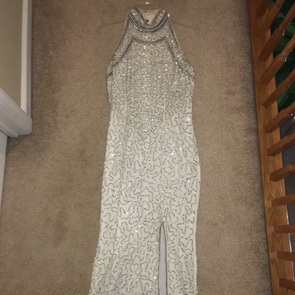 White and silver gown